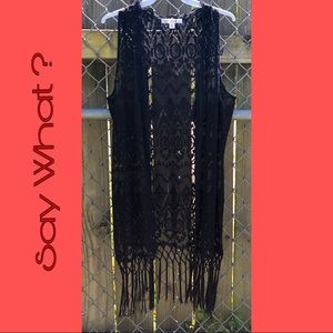 Say What? Black Lace Vest